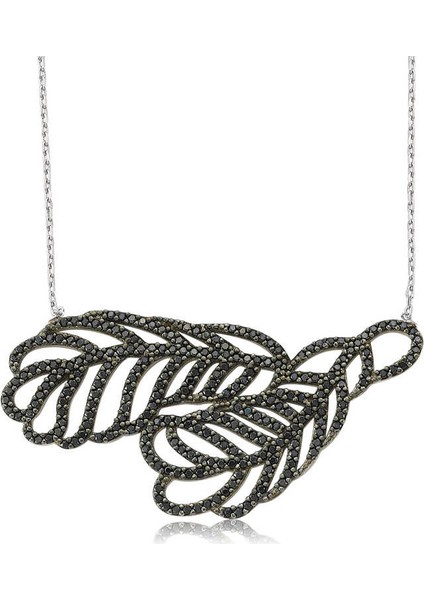 925 Ayar Gümüş Iki Yaprak Kolye