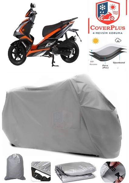 Rmg Moto Gusto Fantasy 125 Gri Motorsiket Brandası Motor Örtüsü Çadır Su Geçirmez Motosiklet Kılıfı Motor Brandası