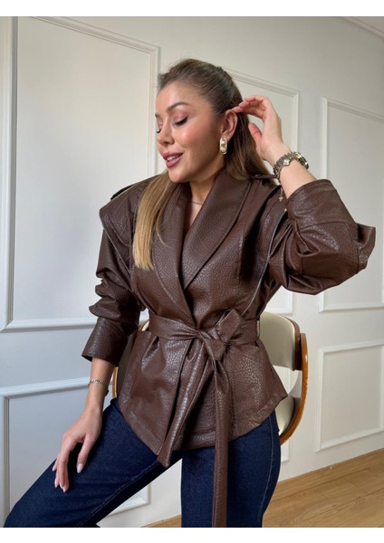 Kahve Petekli Deri Ceket fiyatları