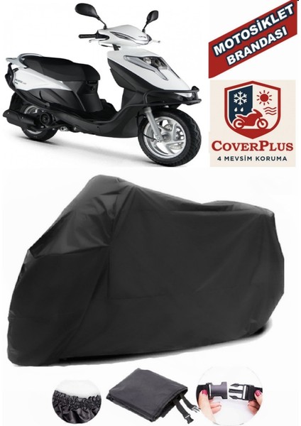 Rks Private 125 Siyah Motorsiket Brandası Motor Örtüsü Çadır Su Geçirmez Motosiklet Kılıfı Motor Brandası