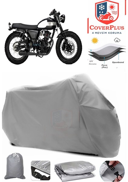 Mutt Gt Sr 125 Gri Motorsiket Brandası Motor Örtüsü Çadır Su Geçirmez Motosiklet Kılıfı Motor Brandası