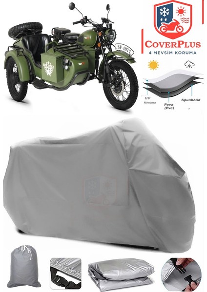Rks Side Force Gri Motorsiket Brandası Motor Örtüsü Çadır Su Geçirmez Motosiklet Kılıfı Motor Brandası