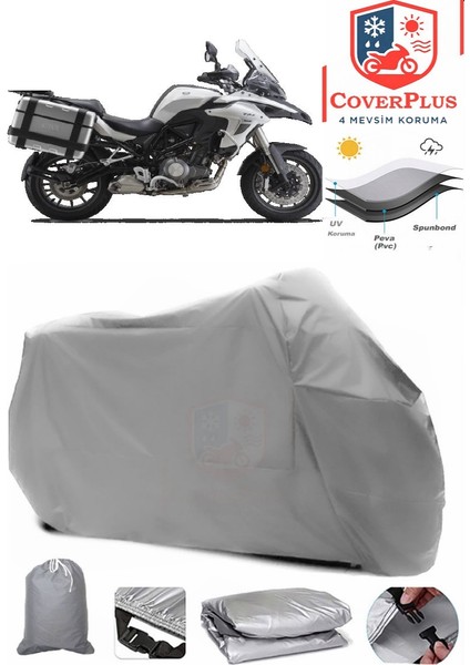 Rks TRK502 x Gri Motorsiket Brandası Motor Örtüsü Çadır Su Geçirmez Motosiklet Kılıfı Motor Brandası