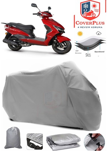 Rks Bolero 50 Gri Motorsiket Brandası Motor Örtüsü Çadır Su Geçirmez Motosiklet Kılıfı Motor Brandası