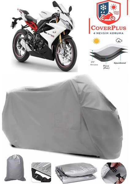 Triumph Daytona 675 Gri Motorsiket Brandası Motor Örtüsü Çadır Su Geçirmez Motosiklet Kılıfı Motor Brandası