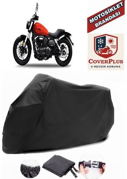 Yuki Funrider 125 Siyah Motorsiket Brandası Motor Örtüsü Çadır Su Geçirmez Motosiklet Kılıfı Motor Brandası