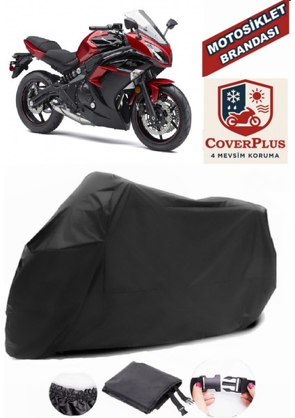 Kawasaki Ninja 650 Siyah Motorsiket Brandası Motor Örtüsü Çadır Su Geçirmez Motosiklet Kılıfı Motor Brandası