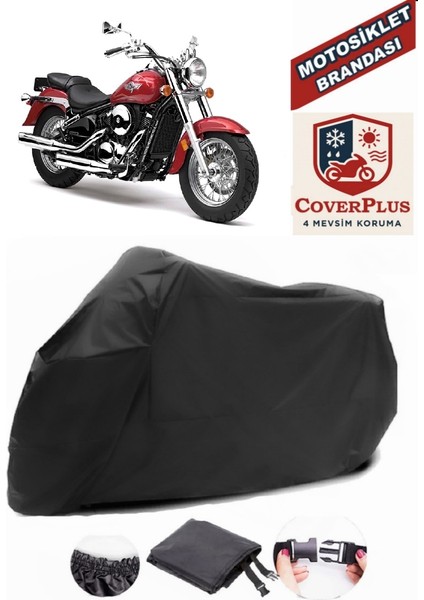 Kawasaki Vn 800 Classic Siyah Motorsiket Brandası Motor Örtüsü Çadır Su Geçirmez Motosiklet Kılıfı Motor Brandası