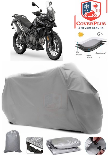 Triumph Tiger 900 Gt Pro Gri Motorsiket Brandası Motor Örtüsü Çadır Su Geçirmez Motosiklet Kılıfı Motor Brandası