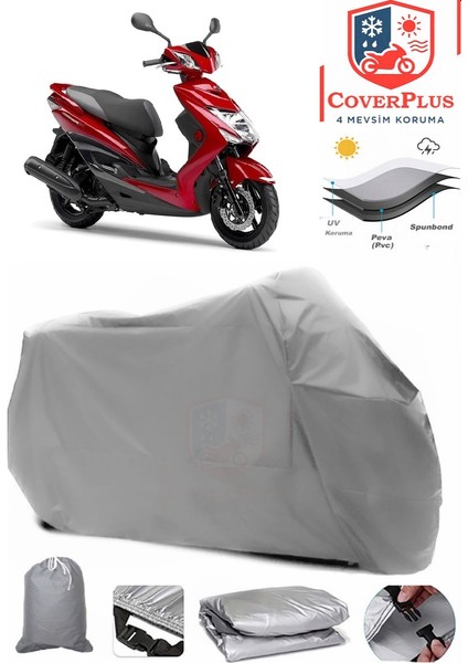 Yamaha Cygnus x Gri Motorsiket Brandası Motor Örtüsü Çadır Su Geçirmez Motosiklet Kılıfı Motor Brandası