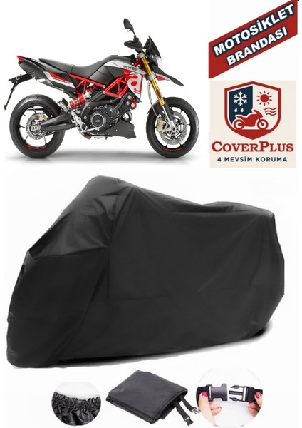 Aprilia Dorsoduro Siyah Motorsiket Brandası Motor Örtüsü Çadır Su Geçirmez Motosiklet Kılıfı Motor Brandası