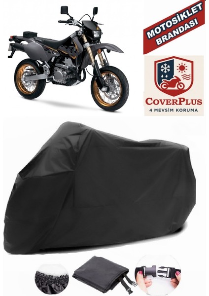 Suzuki DRZ400 Sm Siyah Motorsiket Brandası Motor Örtüsü Çadır Su Geçirmez Motosiklet Kılıfı Motor Brandası