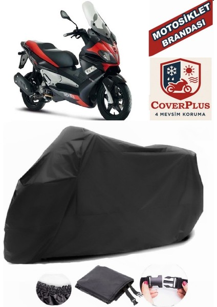 Aprilia Sr Max 300 ?.e Siyah Motorsiket Brandası Motor Örtüsü Çadır Su Geçirmez Motosiklet Kılıfı Motor Brandası