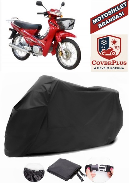 Asya As 100-7 Turkcub Siyah Motorsiket Brandası Motor Örtüsü Çadır Su Geçirmez Motosiklet Kılıfı Motor Brandası