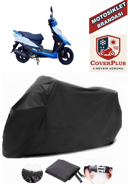 Apachi Alfa 50 Siyah Motorsiket Brandası Motor Örtüsü Çadır Su Geçirmez Motosiklet Kılıfı Motor Brandası