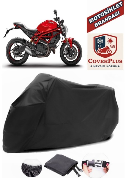 Ducati Monster 797 Plus Siyah Motorsiket Brandası Motor Örtüsü Çadır Su Geçirmez Motosiklet Kılıfı Motor Brandası