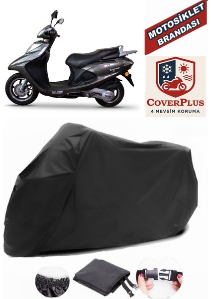 Falcon Dolphin 100 Efı Siyah Motorsiket Brandası Motor Örtüsü Çadır Su Geçirmez Motosiklet Kılıfı Motor Brandası
