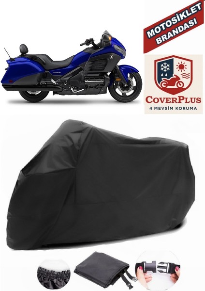 Honda Goldwing F6B Siyah Motorsiket Brandası Motor Örtüsü Çadır Su Geçirmez Motosiklet Kılıfı Motor Brandası