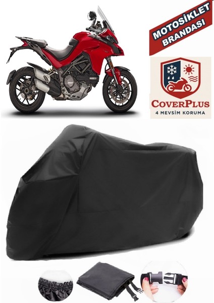 Ducati Multistrada 1260 S Siyah Motorsiket Brandası Motor Örtüsü Çadır Su Geçirmez Motosiklet Kılıfı Motor Brandası