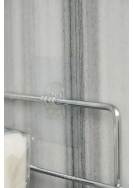 Paslanmaz Krom 3 Katlı Yapışkanlı Banyo Köşeliği Şampuanlık Raf modelleri