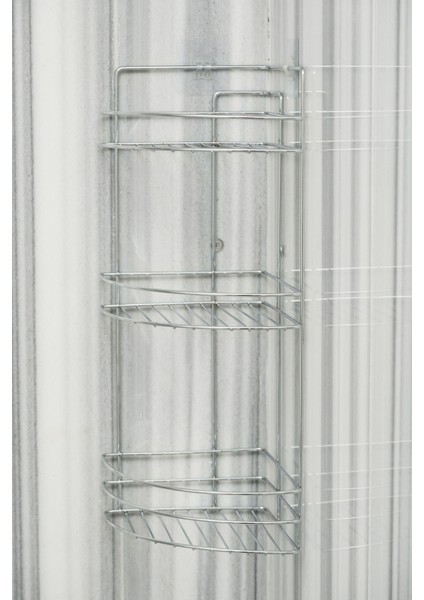 Paslanmaz Krom 3 Katlı Yapışkanlı Banyo Köşeliği Şampuanlık Raf indirimleri