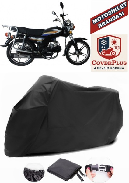 Kral Motor KR-100-2 Siyah Motorsiket Brandası Motor Örtüsü Çadır Su Geçirmez Motosiklet Kılıfı Motor Brandası