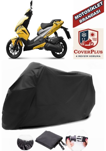Yuki Imola 125 Siyah Motorsiket Brandası Motor Örtüsü Çadır Su Geçirmez Motosiklet Kılıfı Motor Brandası