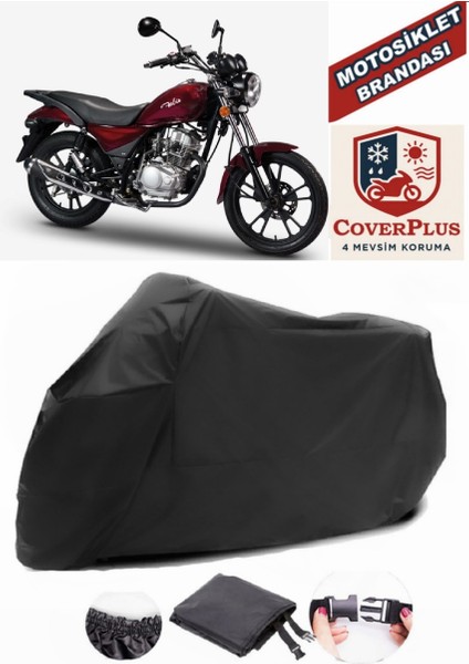 Motoran Force 150 Siyah Motorsiket Brandası Motor Örtüsü Çadır Su Geçirmez Motosiklet Kılıfı Motor Brandası