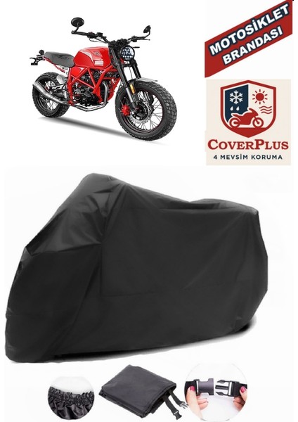 Yuki ZY125-15A Scrambler Siyah Motorsiket Brandası Motor Örtüsü Çadır Su Geçirmez Motosiklet Kılıfı Motor Brandası