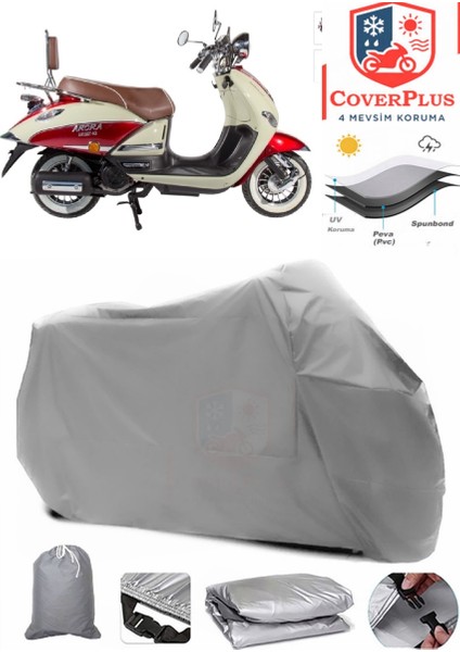 Arora Ar 150T-N2 Nostalji Gri Motorsiket Brandası Motor Örtüsü Çadır Su Geçirmez Motosiklet Kılıfı Motor Brandası