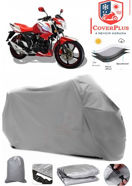 Arora Ar 180-19 Ars Gri Motorsiket Brandası Motor Örtüsü Çadır Su Geçirmez Motosiklet Kılıfı Motor Brandası