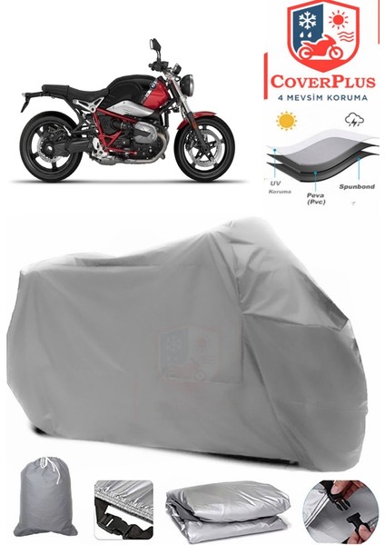 Bmw R Nine T Pure Gri Motorsiket Brandası Motor Örtüsü Çadır Su Geçirmez Motosiklet Kılıfı Motor Brandası