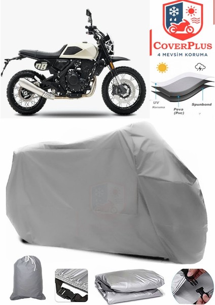 Brixton Crossfire 500 Xc Gri Motorsiket Brandası Motor Örtüsü Çadır Su Geçirmez Motosiklet Kılıfı Motor Brandası