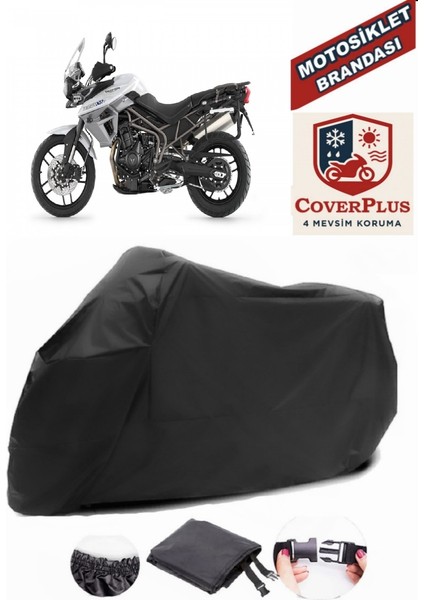Triumph Tiger 800 Xrt Siyah Motorsiket Brandası Motor Örtüsü Çadır Su Geçirmez Motosiklet Kılıfı Motor Brandası