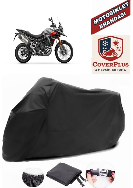 Triumph Tiger Siyah Motorsiket Brandası Motor Örtüsü Çadır Su Geçirmez Motosiklet Kılıfı Motor Brandası
