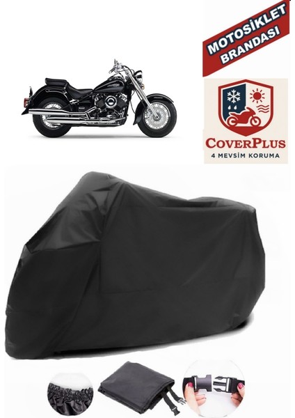 Yamaha Xvs 650 A Siyah Motorsiket Brandası Motor Örtüsü Çadır Su Geçirmez Motosiklet Kılıfı Motor Brandası