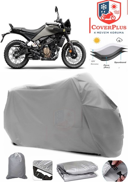 Husqvarna Svartpilen 401 Gri Motorsiket Brandası Motor Örtüsü Çadır Su Geçirmez Motosiklet Kılıfı Motor Brandası