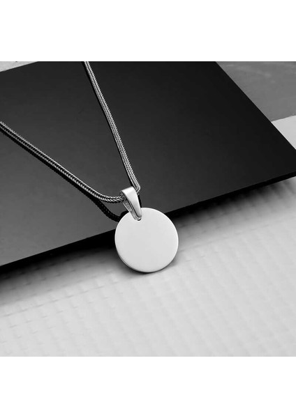 925 Ayar Gümüş Yuvarlak Plaka Kolye fiyatları