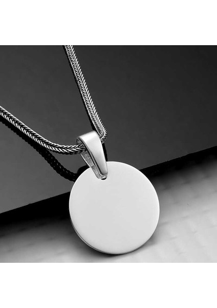 925 Ayar Gümüş Yuvarlak Plaka Kolye modelleri