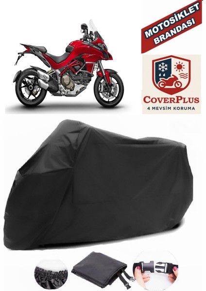 Ducati Multistrada 1200 Siyah Motorsiket Brandası Motor Örtüsü Çadır Su Geçirmez Motosiklet Kılıfı Motor Brandası