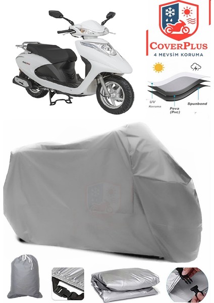 Mondial Ritmica 100 Gri Motorsiket Brandası Motor Örtüsü Çadır Su Geçirmez Motosiklet Kılıfı Motor Brandası