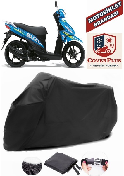 Suzuki Address 110 Siyah Motorsiket Brandası Motor Örtüsü Çadır Su Geçirmez Motosiklet Kılıfı Motor Brandası