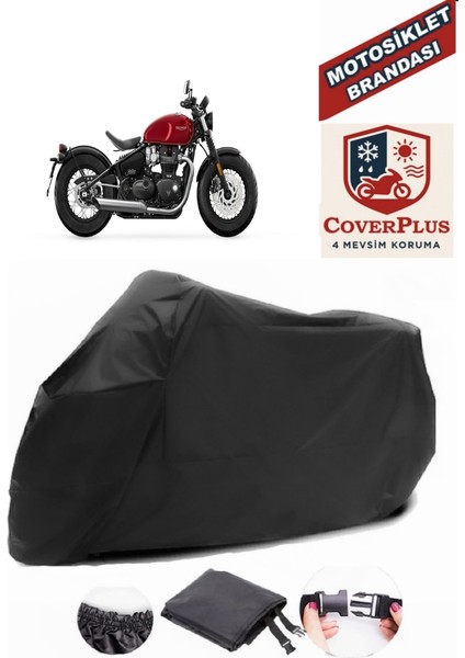 Triumph Bonneville Bobber Siyah Motorsiket Brandası Motor Örtüsü Çadır Su Geçirmez Motosiklet Kılıfı Motor Brandası
