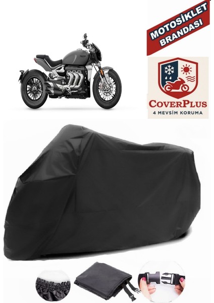 Triumph Rocket 3 R Siyah Motorsiket Brandası Motor Örtüsü Çadır Su Geçirmez Motosiklet Kılıfı Motor Brandası