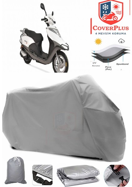 Arora Alfa 110 Gri Motorsiket Brandası Motor Örtüsü Çadır Su Geçirmez Motosiklet Kılıfı Motor Brandası