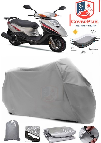 Yamaha Cygnus Rs Gri Motorsiket Brandası Motor Örtüsü Çadır Su Geçirmez Motosiklet Kılıfı Motor Brandası