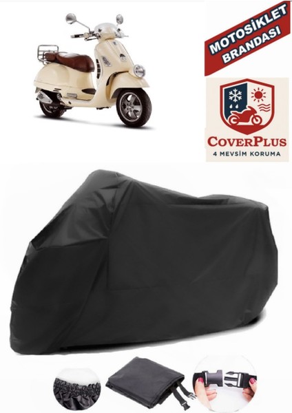 Vespa Gtv 250 Ie Siyah Motorsiket Brandası Motor Örtüsü Çadır Su Geçirmez Motosiklet Kılıfı Motor Brandası