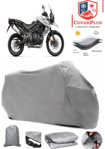 Triumph Tiger 800 Xc Gri Motorsiket Brandası Motor Örtüsü Çadır Su Geçirmez Motosiklet Kılıfı Motor Brandası