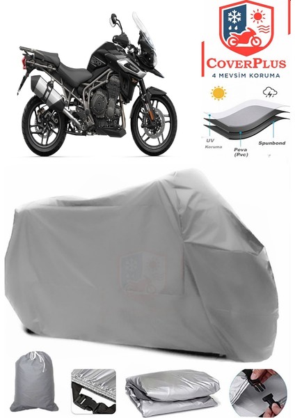 Triumph Tiger Explorer 1200 Gri Motorsiket Brandası Motor Örtüsü Çadır Su Geçirmez Motosiklet Kılıfı Motor Brandası