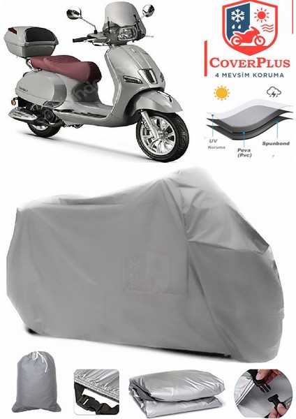 Bianchi Happy 50 Gri Motorsiket Brandası Motor Örtüsü Çadır Su Geçirmez Motosiklet Kılıfı Motor Brandası